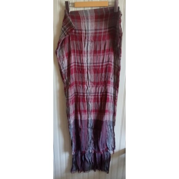 Plaid Tartan Scarf with Rope Fringe Ends Cozy Winter Blanket Wrap Unisex - Picture 1 of 3